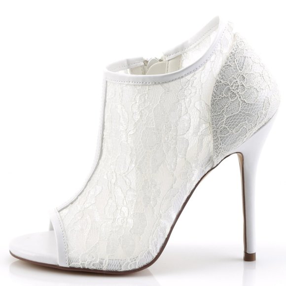 Lace High Heel Ankle Boots - Picture 1 of 5